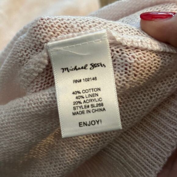 Michael Stars Cream Cotton Blend Verna Dolman Sleeve Knit Top Size Small - Picture 4 of 8